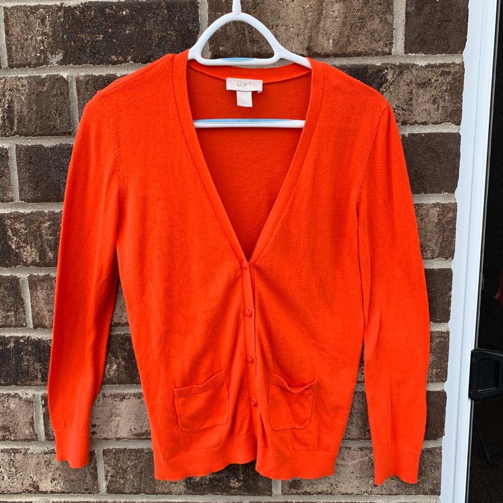 Loft orange cardigan